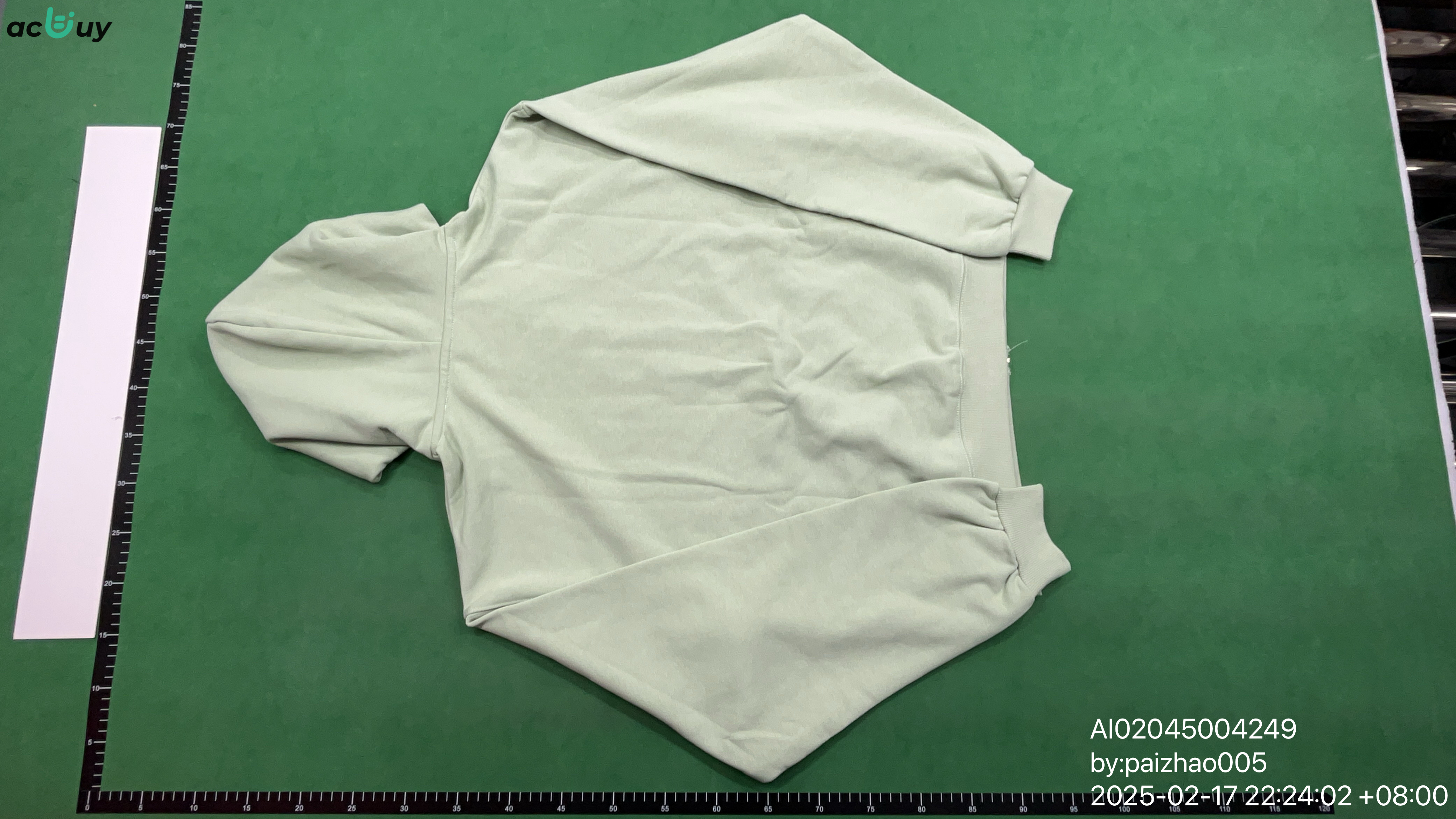 QC Photo - Akimbo Light Green Zip-Up Hoodie