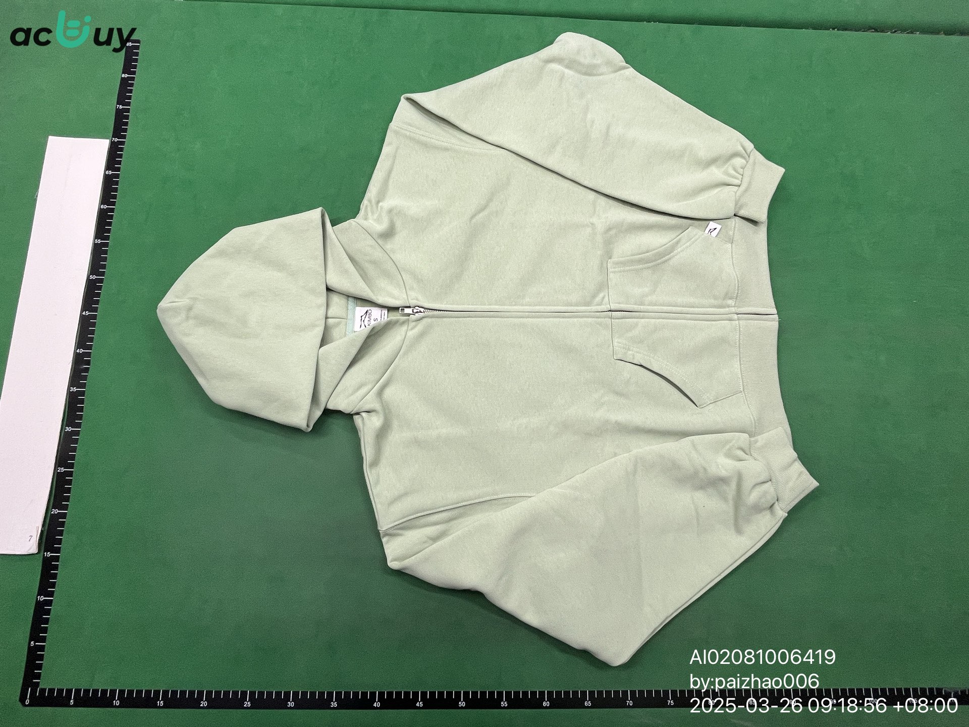 QC Photo - Akimbo Light Green Zip-Up Hoodie