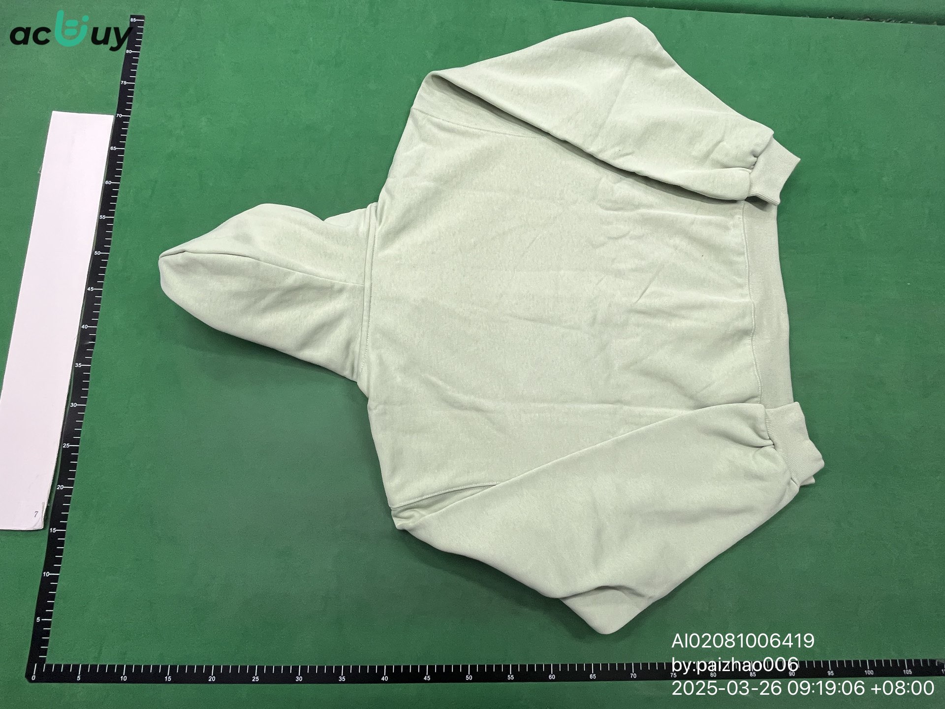 QC Photo - Akimbo Light Green Zip-Up Hoodie